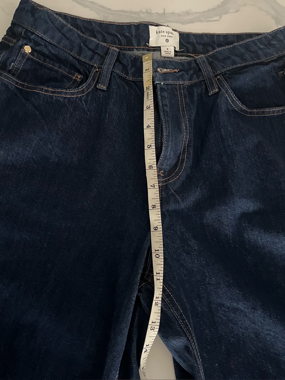 kate spade Dark Navy Wide Cuff Boyfriend Jeans - Picture 3 of 6